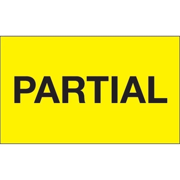 Box Partners Tape Logic DL1123 3 x 5 in. - Partial Fluorescent Yellow Labels - Roll of 500 DL1123 - main